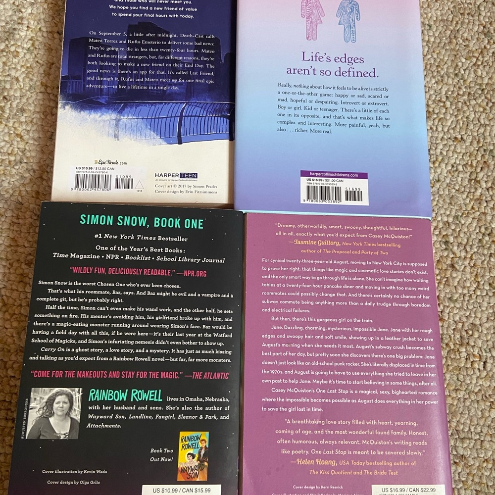 Assorted books LGBTQ+ fiction
